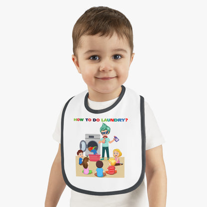 Baby Bib - super kiddo teaching laundry - [[{"value":"Wonderwear Kid"}]]