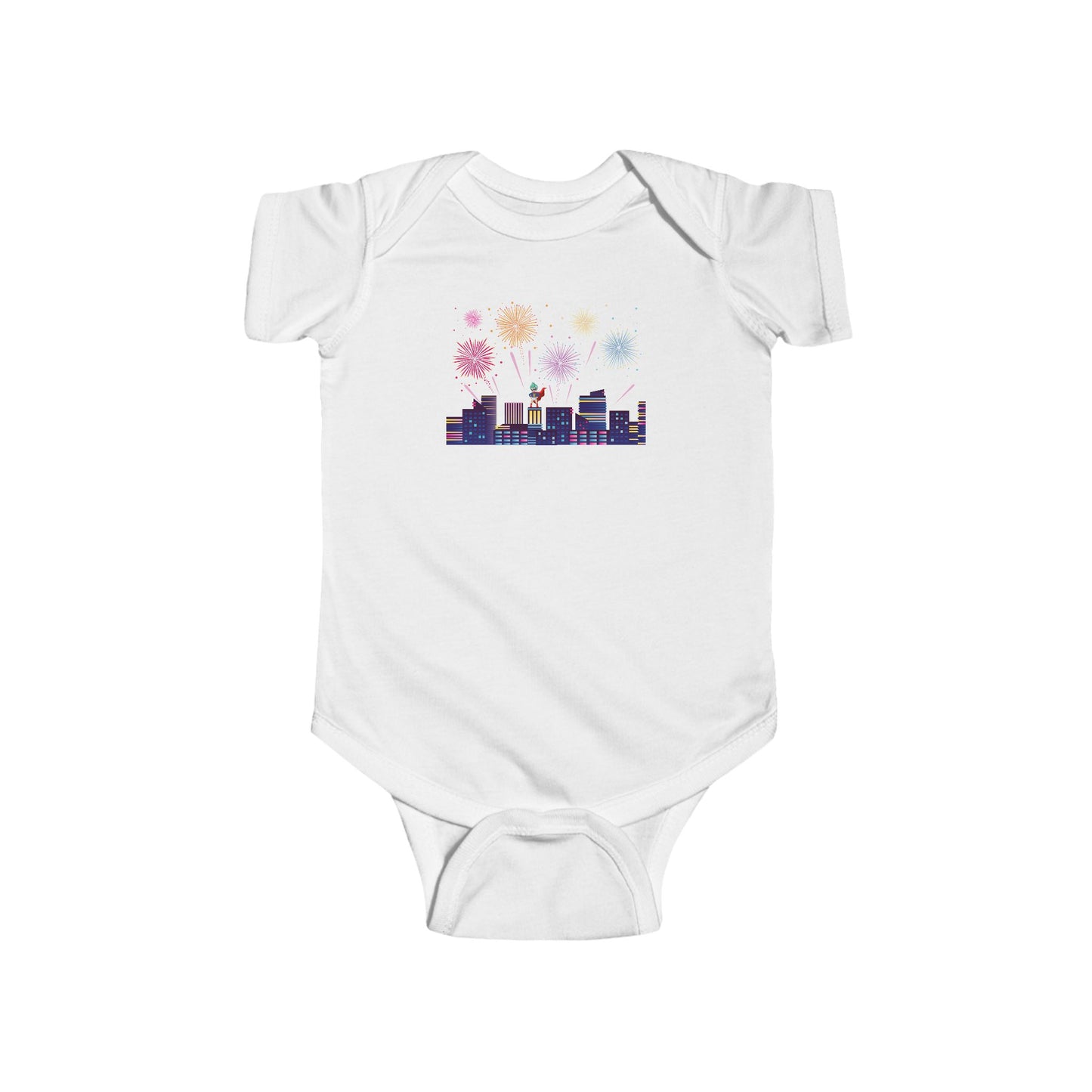 Infant Bodysuit - Super kiddo with fireworks - [[{"value":"Wonderwear Kid"}]]