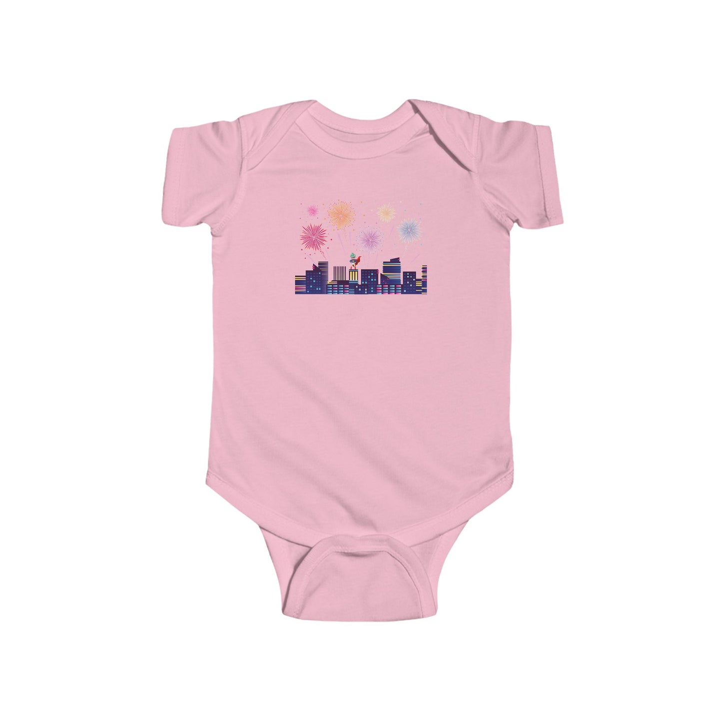 Infant Bodysuit - Super kiddo with fireworks - [[{"value":"Wonderwear Kid"}]]
