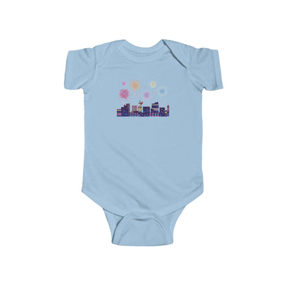 Infant Bodysuit - Super kiddo with fireworks - [[{"value":"Wonderwear Kid"}]]
