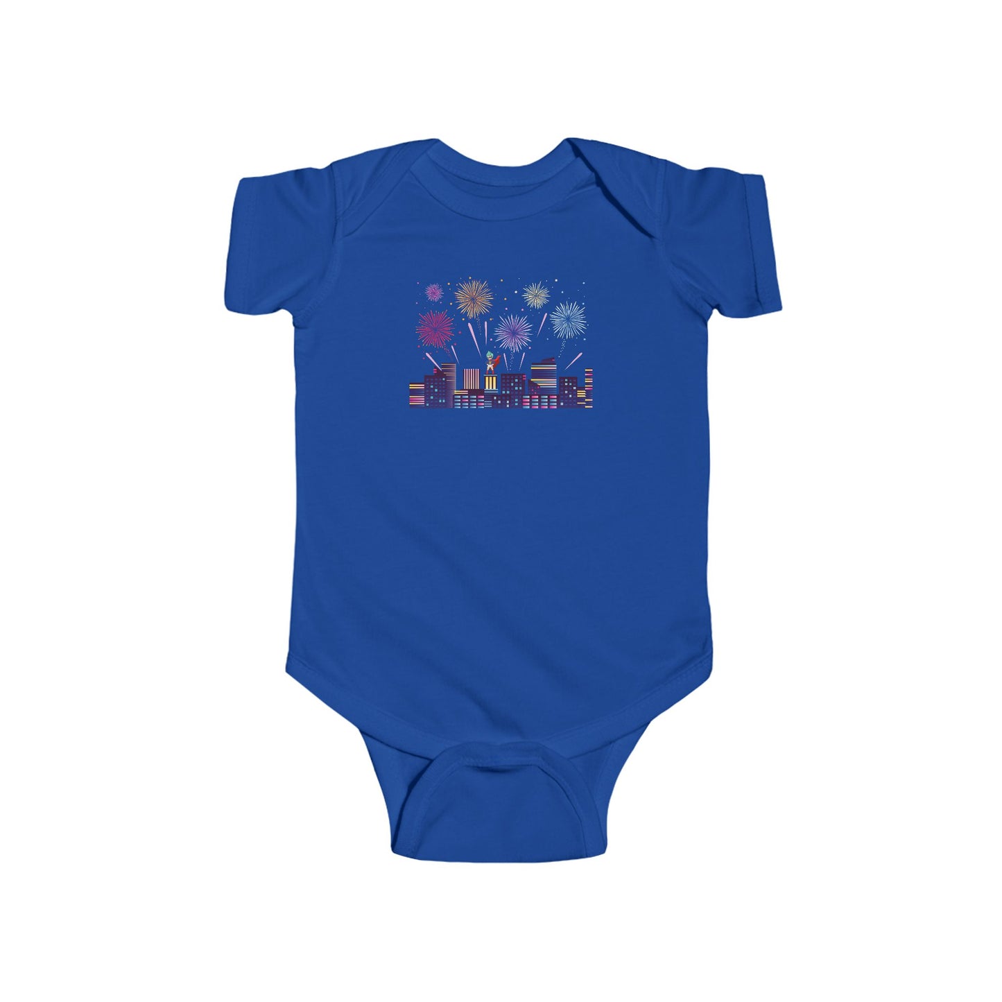 Infant Bodysuit - Super kiddo with fireworks - [[{"value":"Wonderwear Kid"}]]