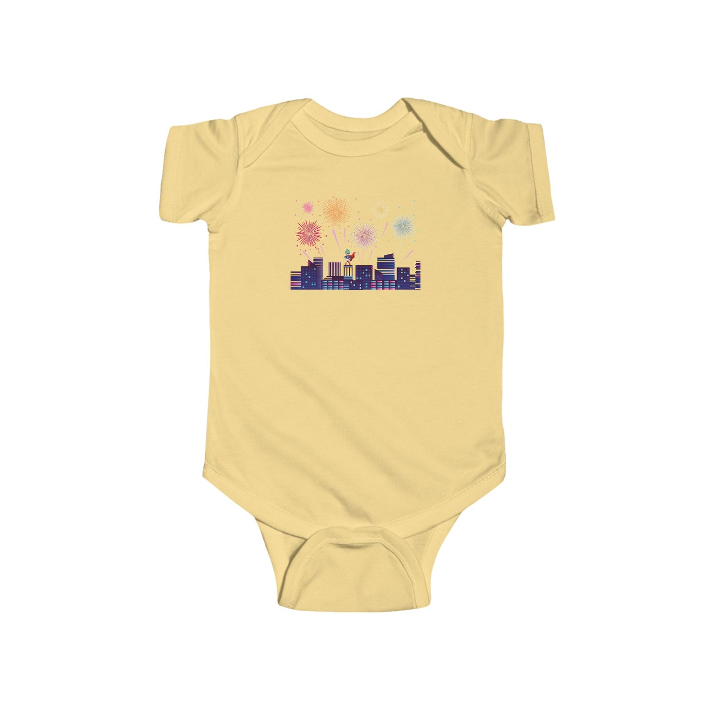 Infant Bodysuit - Super kiddo with fireworks - [[{"value":"Wonderwear Kid"}]]