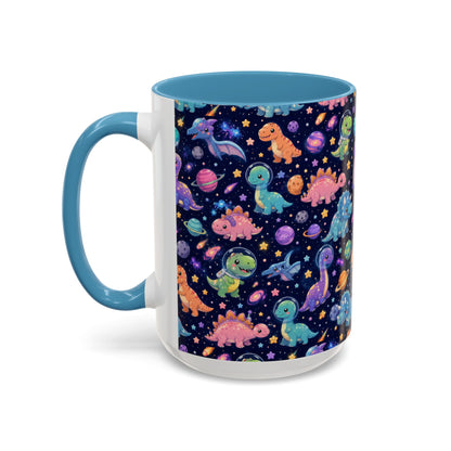 Accent Coffee Mug  (11/15 oz) - Cosmic dinosaurs
