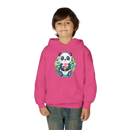 Youth Heavy Blend Hooded Sweatshirt - Adorable panda Printify