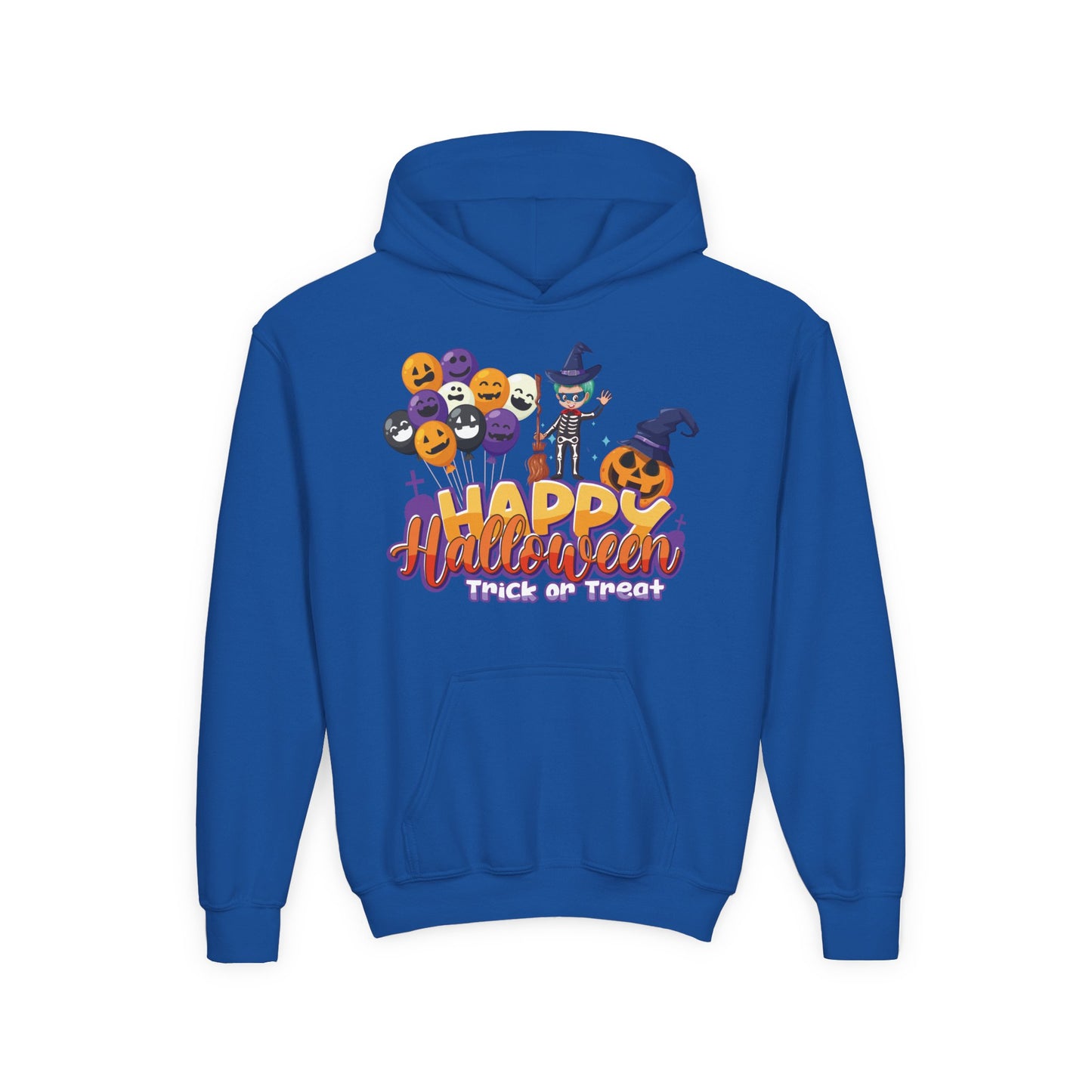 Youth Heavy Blend Hooded Sweatshirt - Happy halloween trick or treat