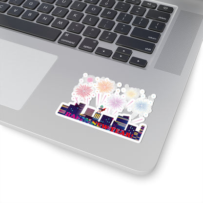 Kiss-Cut Stickers - Super kiddo with fireworks with text - [[{"value":"Wonderwear Kid"}]]