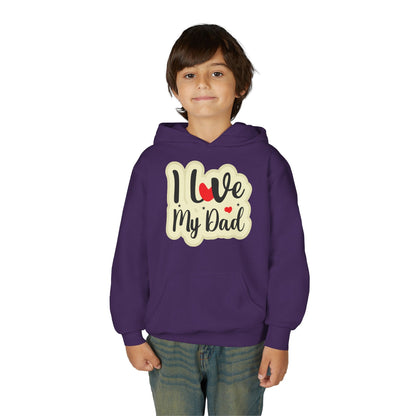 Youth Heavy Blend Hooded Sweatshirt - i love my dad Printify