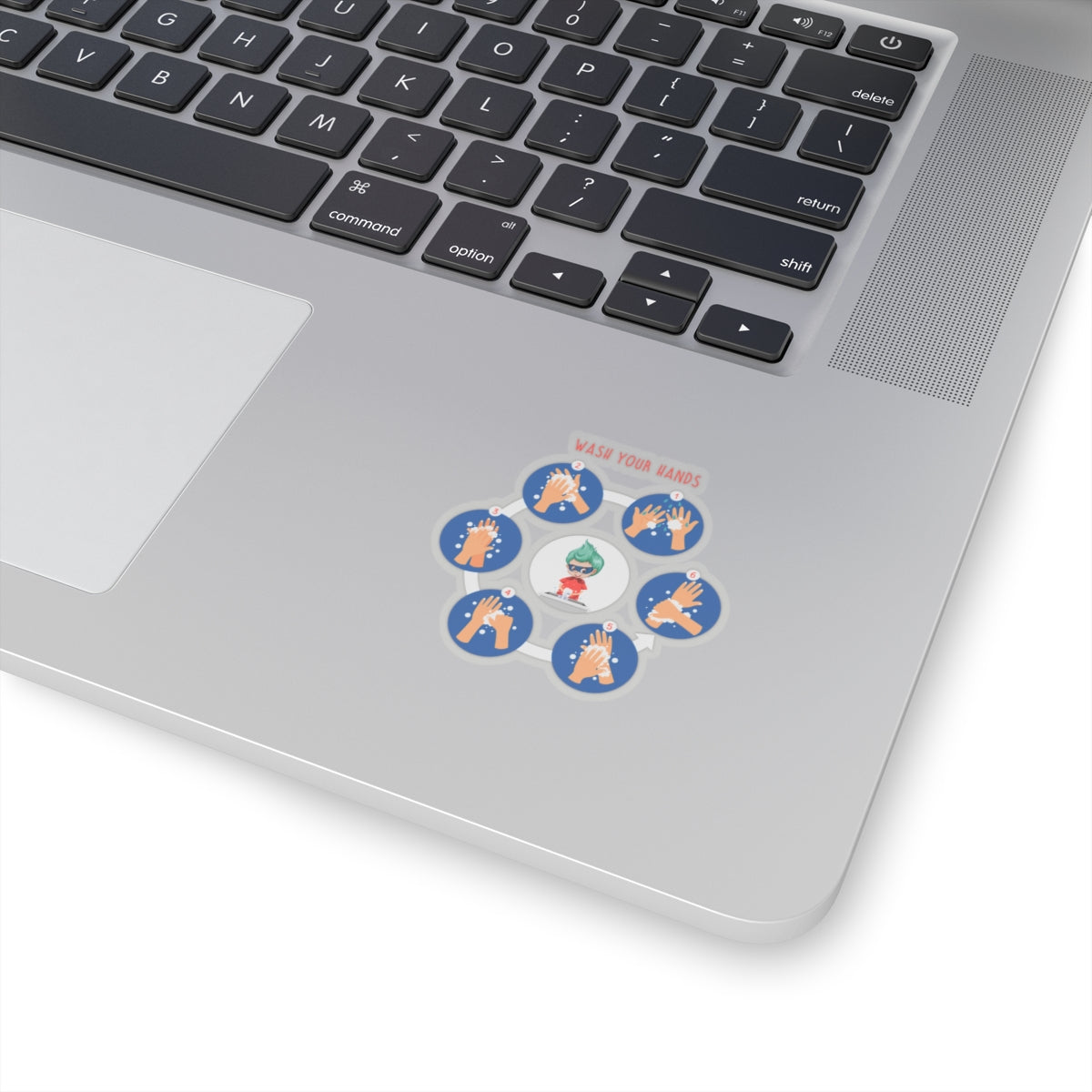 Kiss-Cut Stickers - Super kiddo teaching how to wash hands - [[{"value":"Wonderwear Kid"}]]