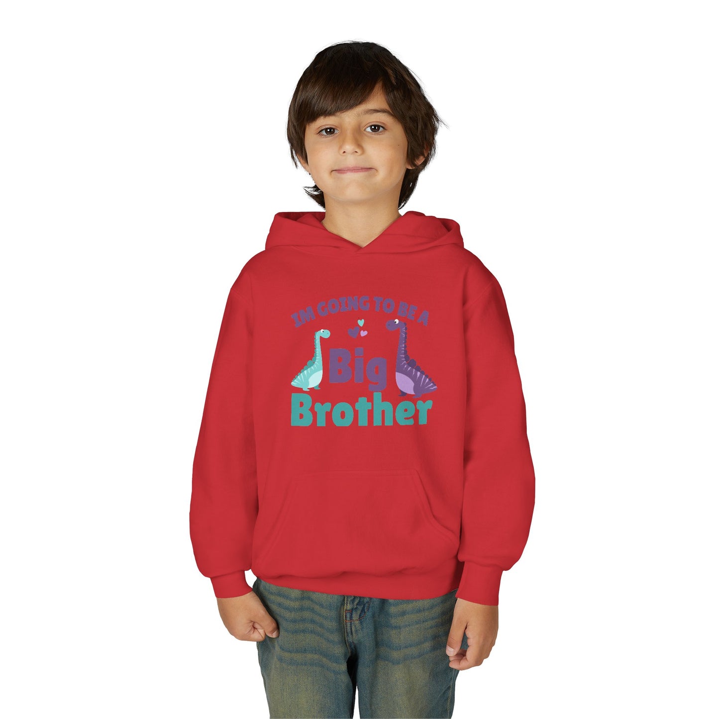 Youth Heavy Blend Hooded Sweatshirt - Big Brother Dinosaur