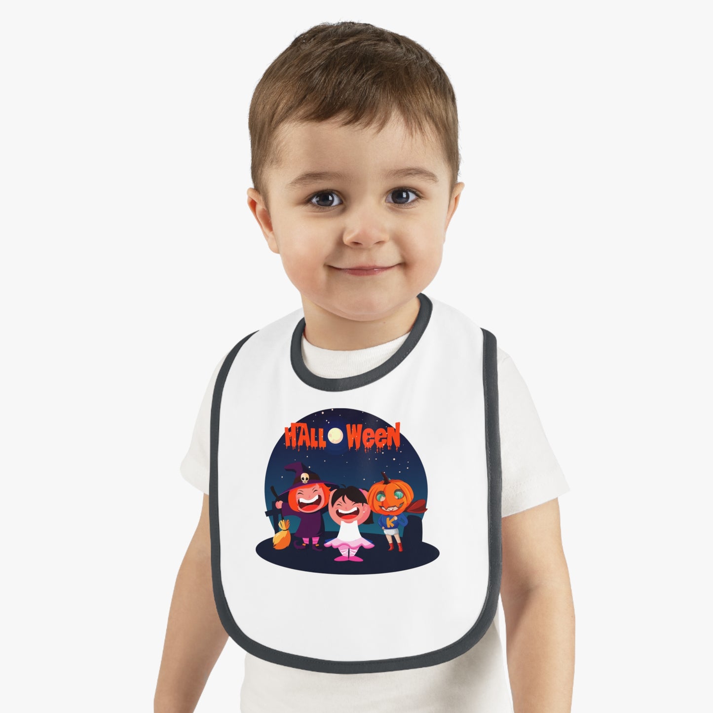 Baby Bib - Super kiddo wearing pumpkin