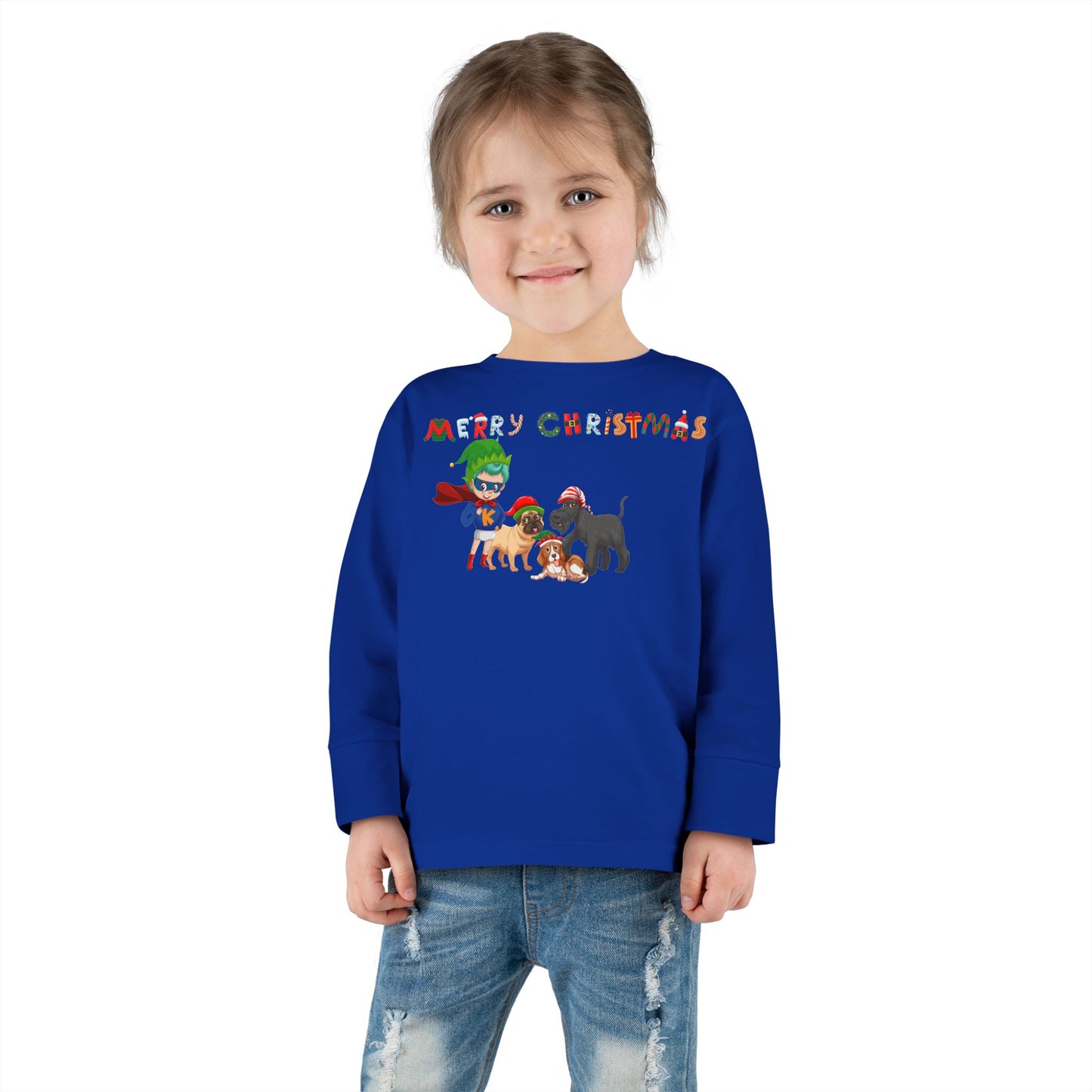 Toddler Long Sleeve Tee - Super kiddo woith pet friends - [[{"value":"Wonderwear Kid"}]]
