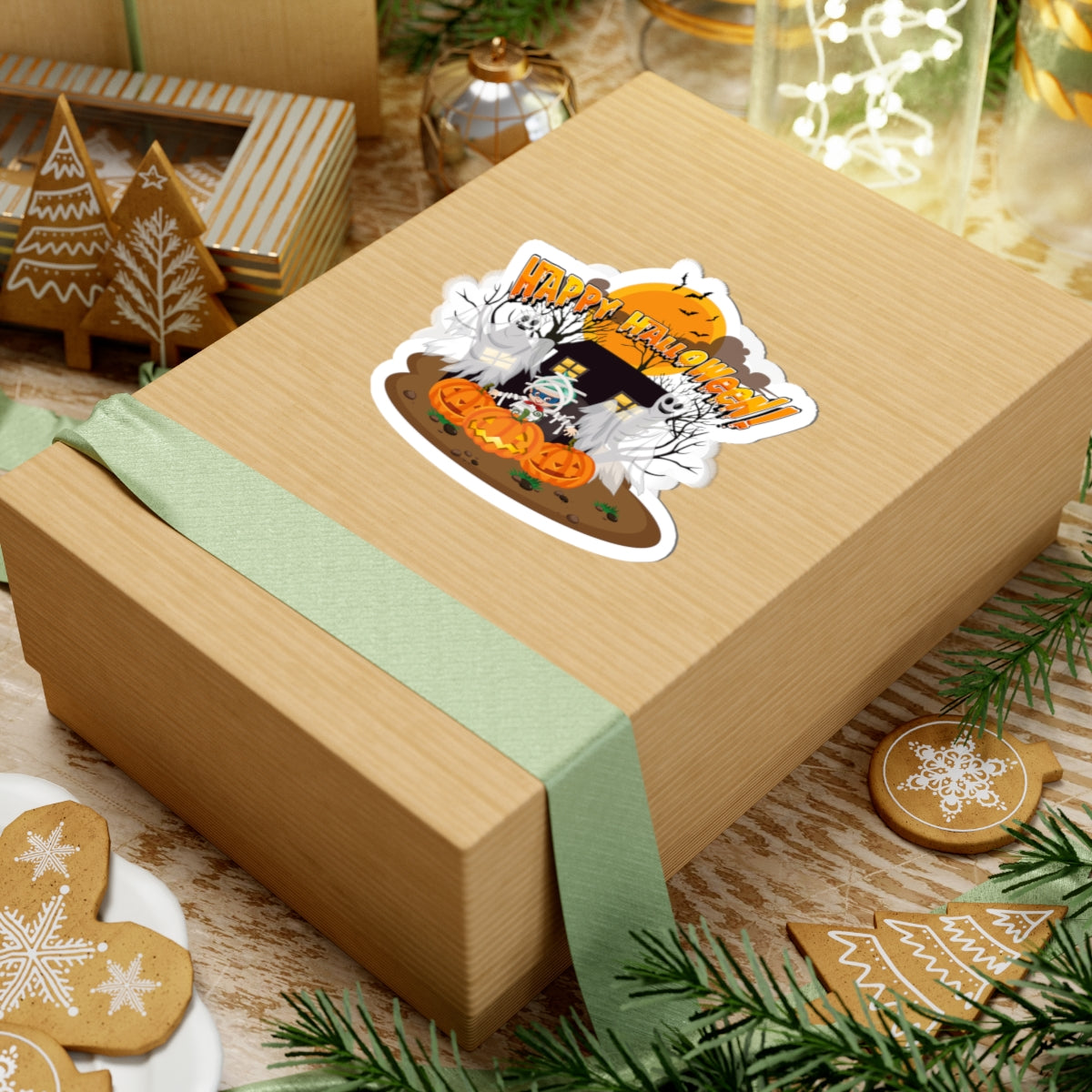 Kiss-Cut Stickers - Super kiddo with ghost - [[{"value":"Wonderwear Kid"}]]