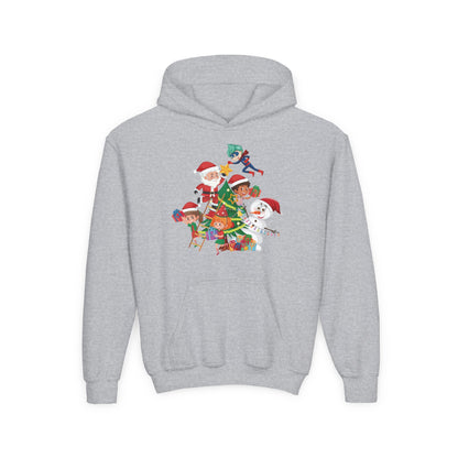 Youth Heavy Blend Hooded Sweatshirt - Super kiddo making christmas tree - [[{"value":"Wonderwear Kid"}]]