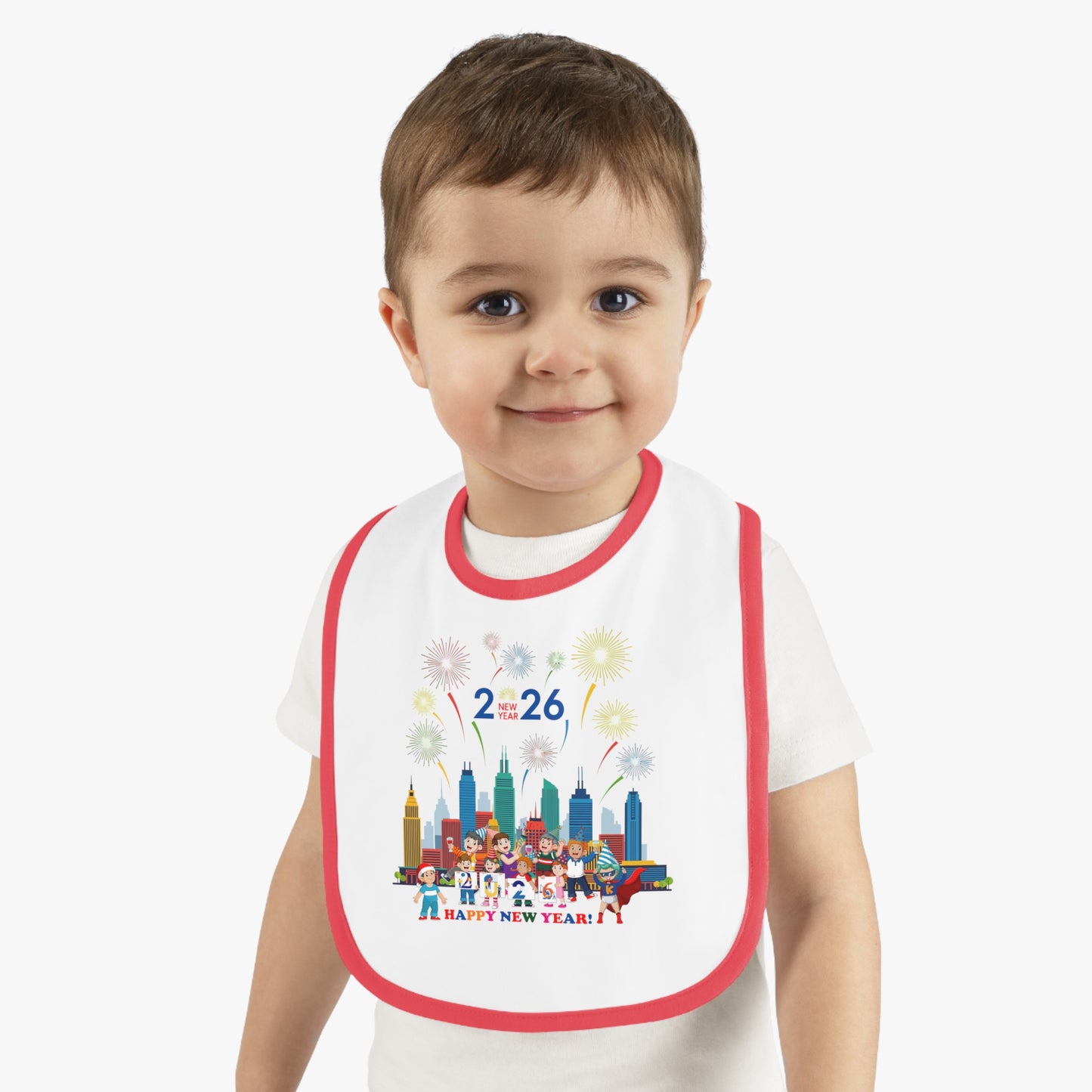 Baby Bib - Happy new year with fireworks