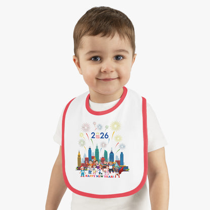 Baby Bib - Happy new year with fireworks - [[{"value":"Wonderwear Kid"}]]