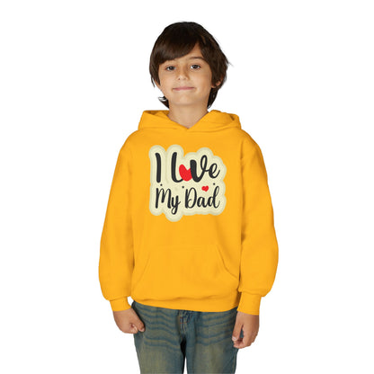 Youth Heavy Blend Hooded Sweatshirt - i love my dad Printify