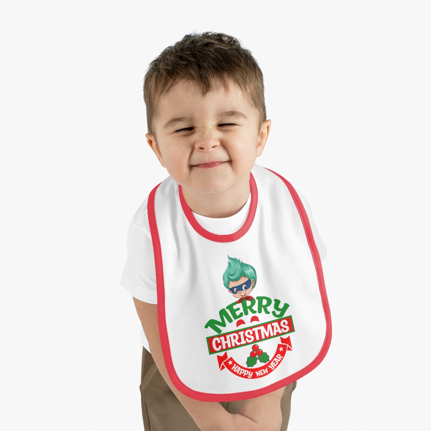 Baby Bib - Merry chridtmas from super kiddo
