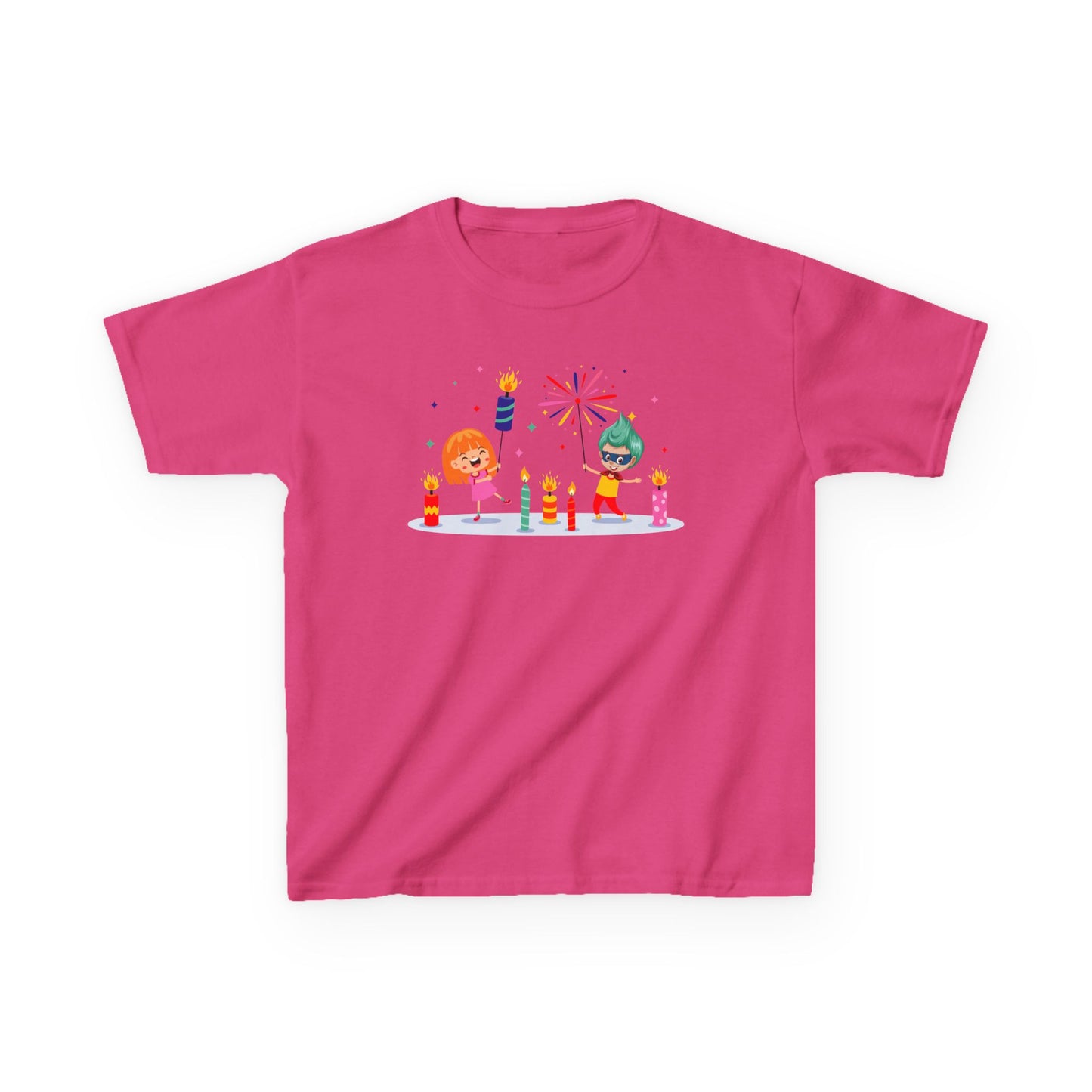 Kids Heavy Cotton™ Tee - Super kiddo lighting fireworks - [[{"value":"Wonderwear Kid"}]]