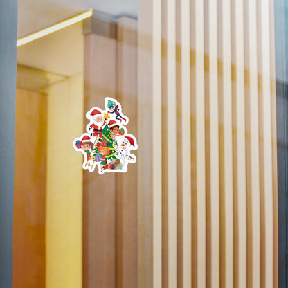 Christmas Kiss-Cut Vinyl Decals – Super kiddo making christmas tree - [[{"value":"Wonderwear Kid"}]]