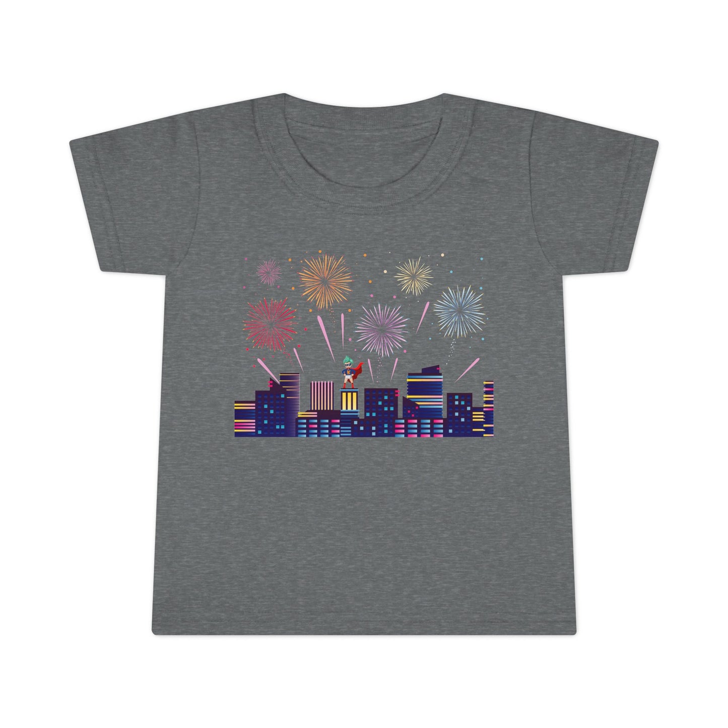 Toddler T-shirt - Super kiddo with fireworks - [[{"value":"Wonderwear Kid"}]]