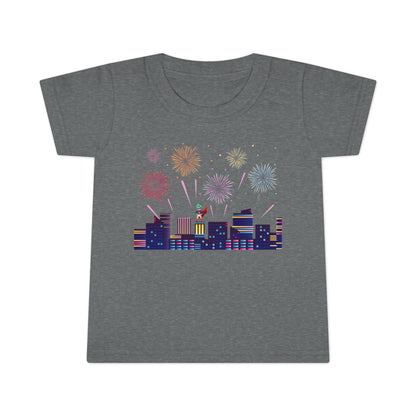 Toddler T-shirt - Super kiddo with fireworks - [[{"value":"Wonderwear Kid"}]]