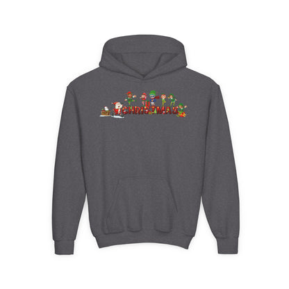 Youth Heavy Blend Hooded Sweatshirt - Christmas with santa claus and friends - [[{"value":"Wonderwear Kid"}]]