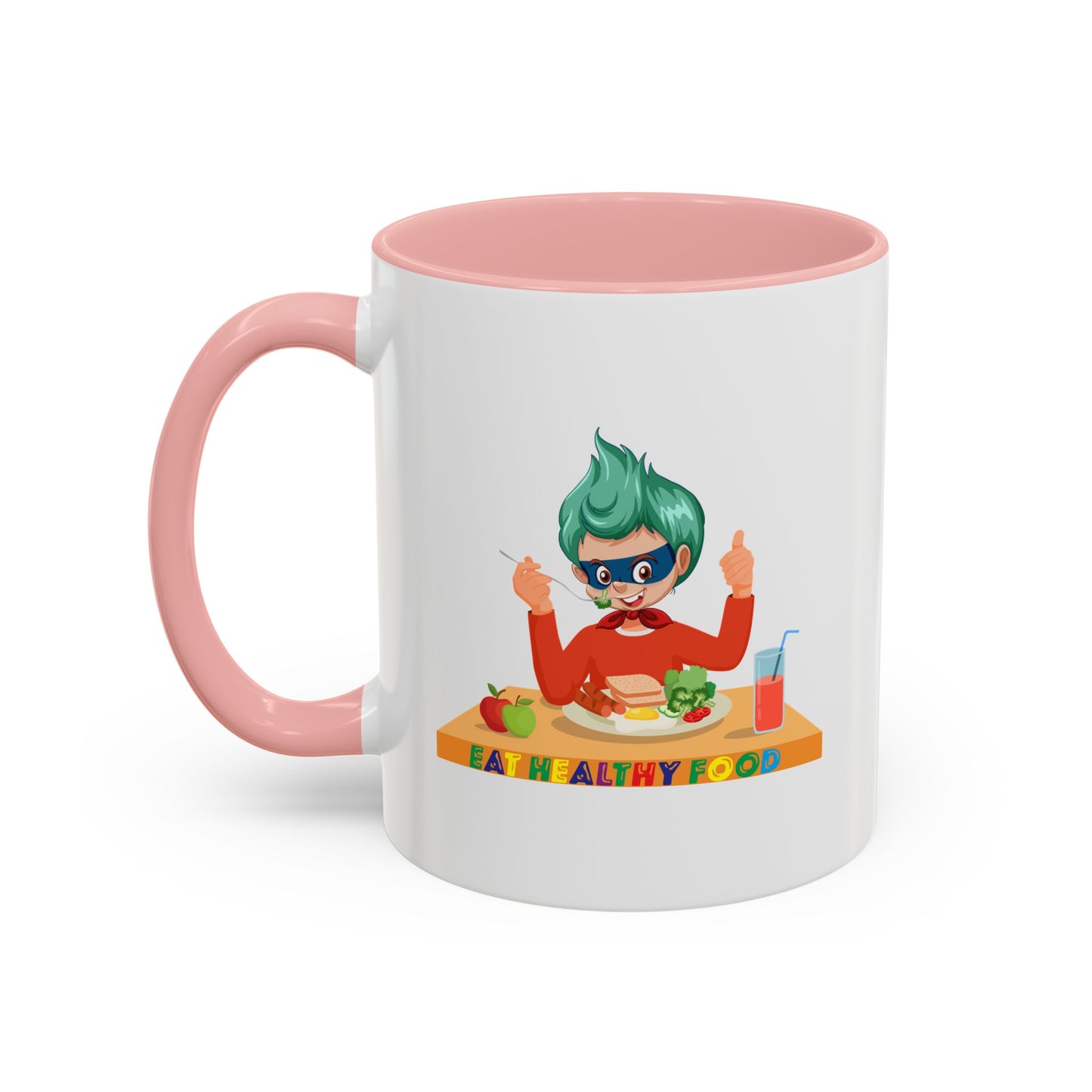 Accent Coffee Mug - Super kiddo eating healthy breafast
