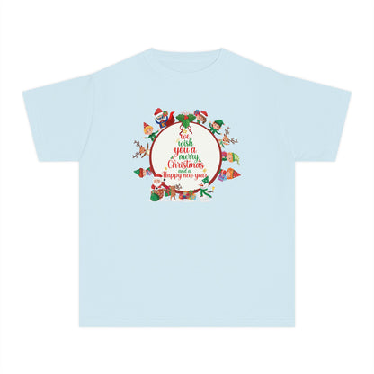 Youth Midweight Tee - We wish you a merry Christmas - [[{"value":"Wonderwear Kid"}]]