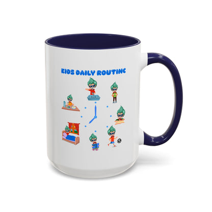 Accent Coffee Mug - Super kiddo daily routine - [[{"value":"Wonderwear Kid"}]]