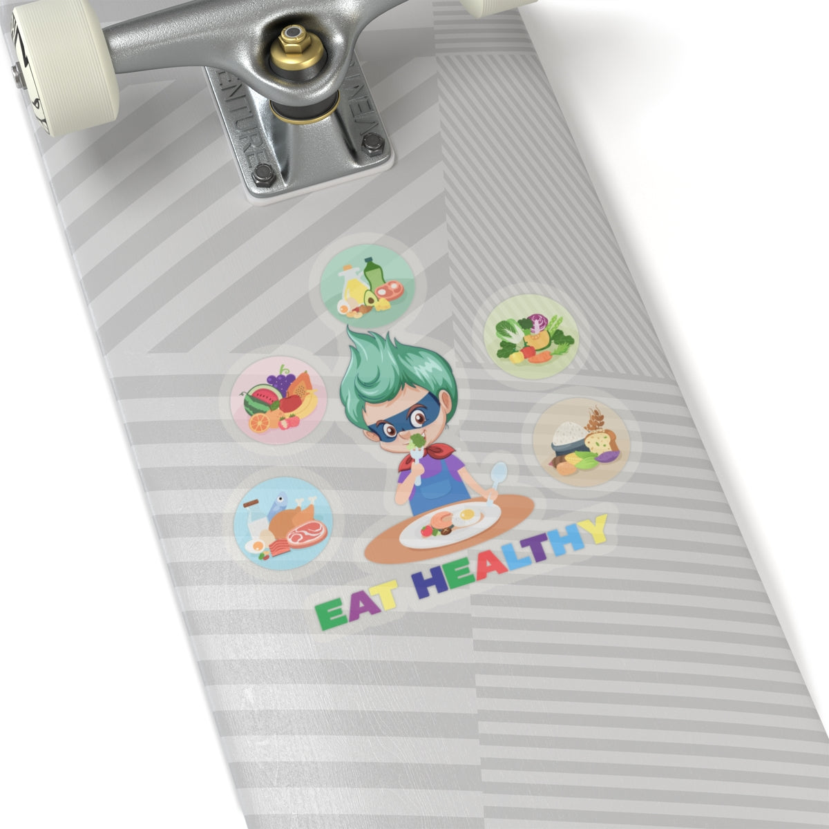 Kiss-Cut Stickers - Supper kiddo showing healthy food to eat - [[{"value":"Wonderwear Kid"}]]
