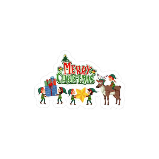 Christmas Kiss-Cut Vinyl Decals – Merry christmas and reindeer - [[{"value":"Wonderwear Kid"}]]