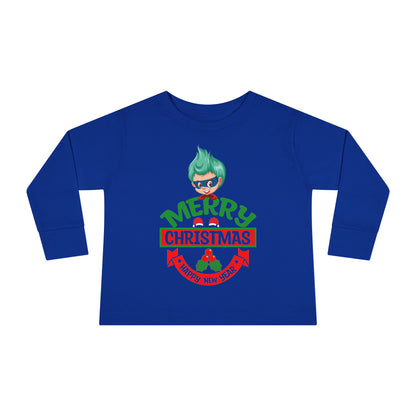 Toddler Long Sleeve Tee - Merry chridtmas from super kiddo - [[{"value":"Wonderwear Kid"}]]