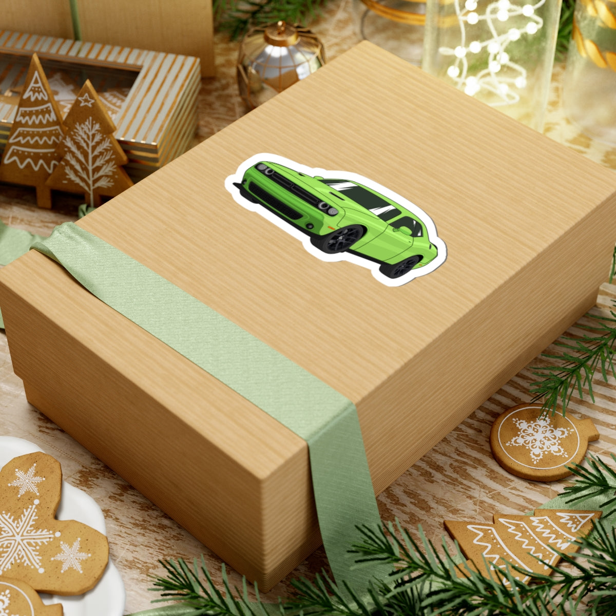 Kiss-Cut Stickers - Green superfast car