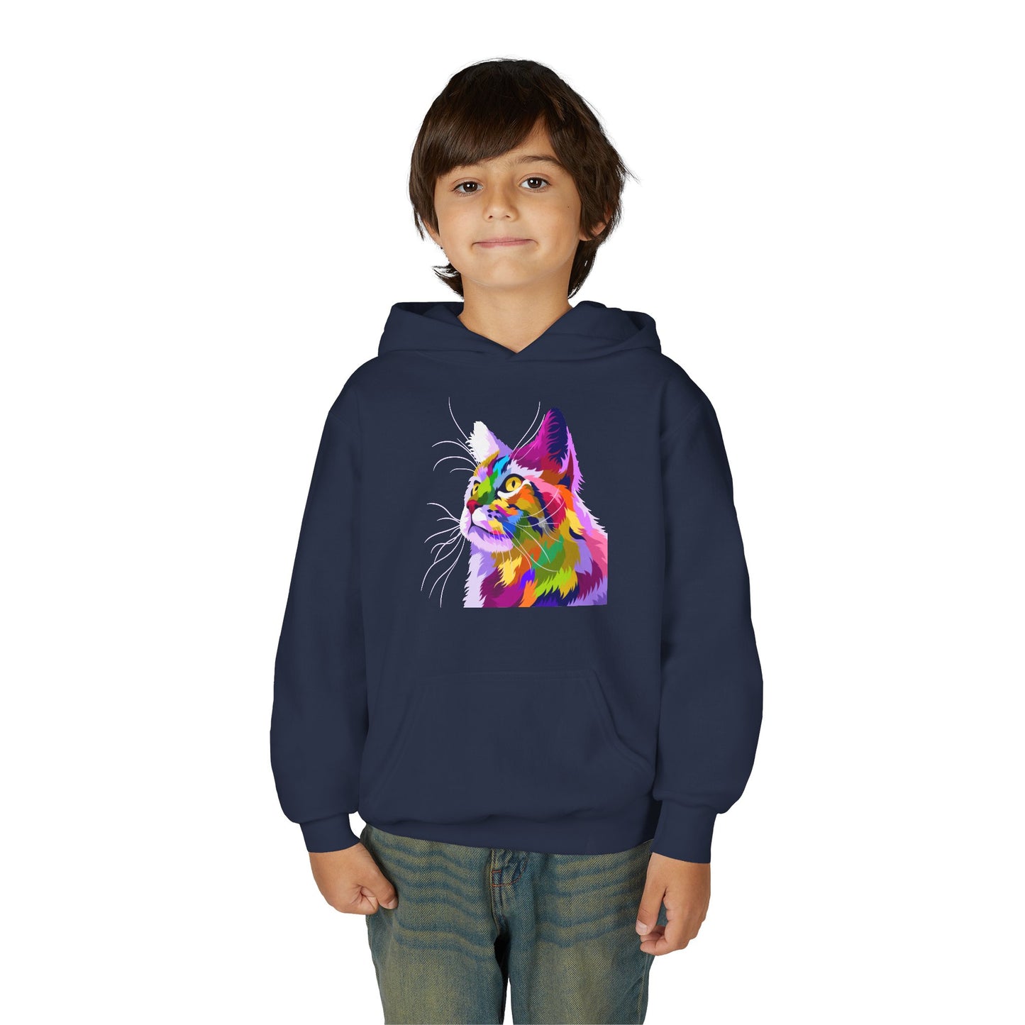 Youth Heavy Blend Hooded Sweatshirt - The cat