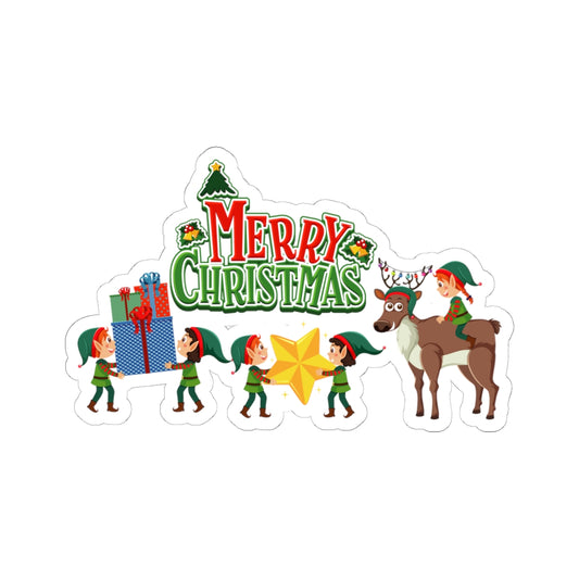 Kiss-Cut Stickers - Merry christmas and reindeer - [[{"value":"Wonderwear Kid"}]]