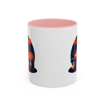 Accent Coffee Mug - Super kiddo wearing pumpkin - [[{"value":"Wonderwear Kid"}]]