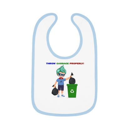 Baby Bib - Super kiddo taking trash out - [[{"value":"Wonderwear Kid"}]]