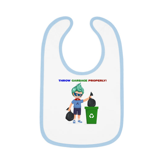 Baby Bib - Super kiddo taking trash out - [[{"value":"Wonderwear Kid"}]]