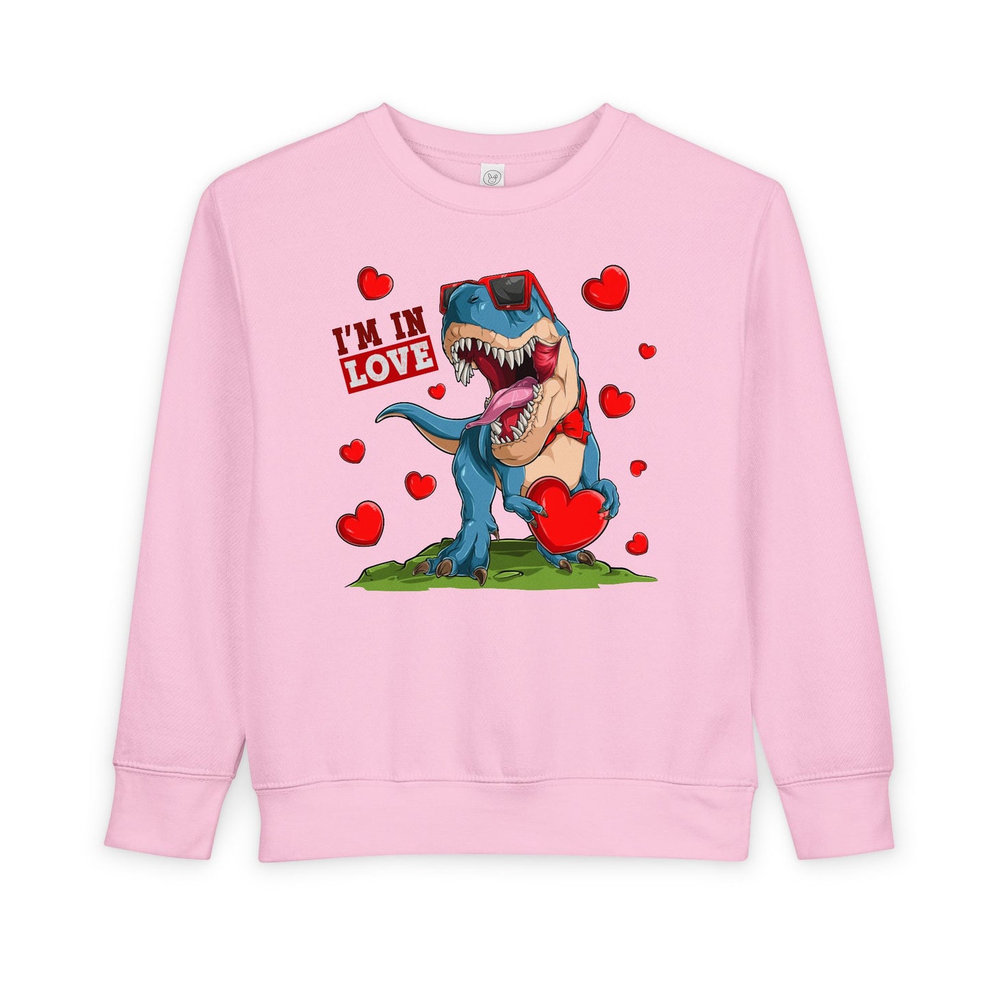 Toddler Sweatshirt -Dinosaur and heart design for valentines - [[{"value":"Wonderwear Kid"}]]