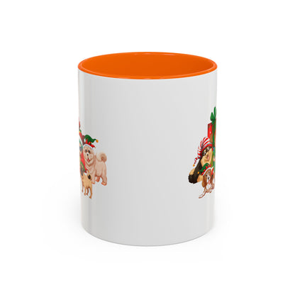 Accent Coffee Mug - Christmas with super kiddo pet friends without text - [[{"value":"Wonderwear Kid"}]]