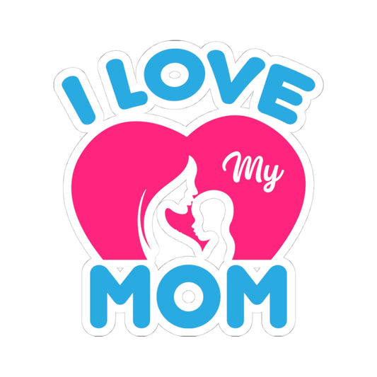 Kiss-Cut Vinyl Decals - i love my mom logo Printify