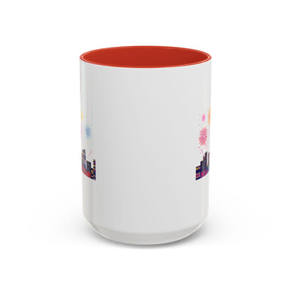 Accent Coffee Mug - Super kiddo with fireworks with text - [[{"value":"Wonderwear Kid"}]]