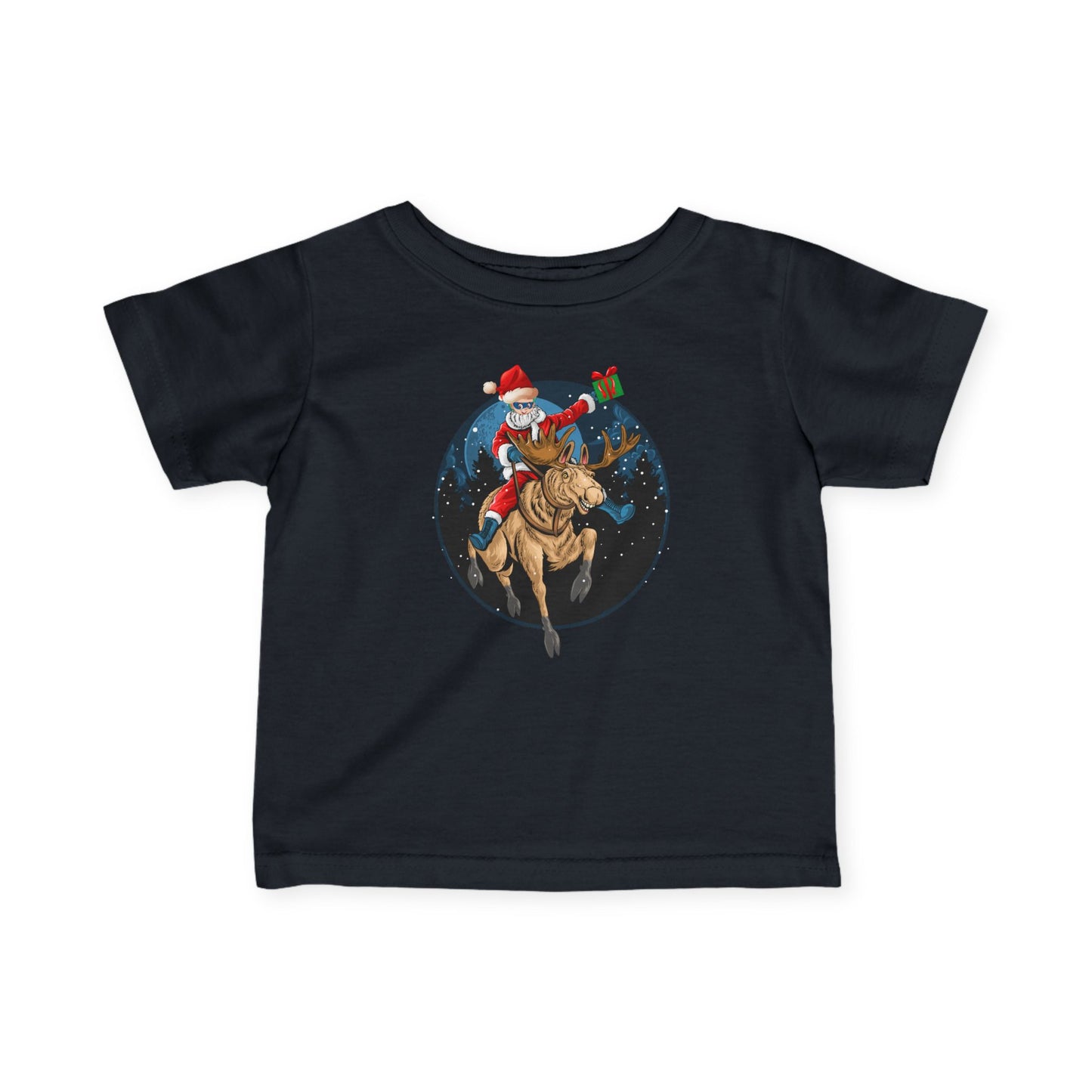 Infant Fine Jersey Tee - Super kiddo riding a reindeer - [[{"value":"Wonderwear Kid"}]]