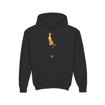 Youth hoodie with bold tiger design Printify