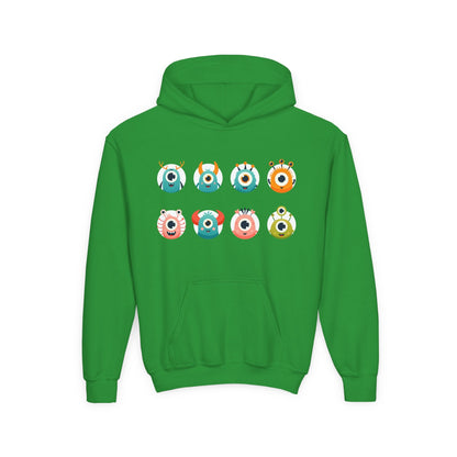 Youth Heavy Blend Hooded Sweatshirt - One eye monsters Printify