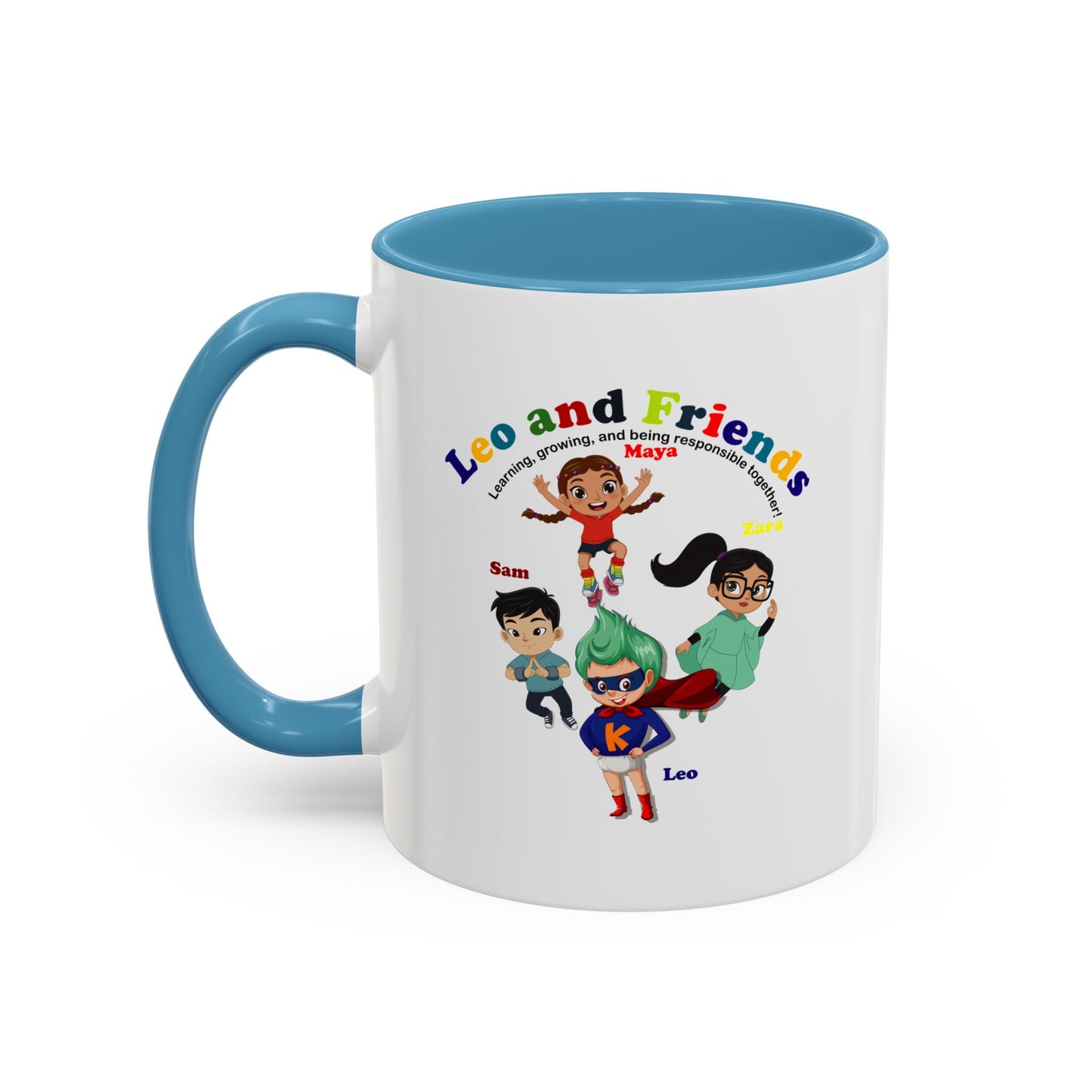 Accent Coffee Mug - Leo & Friends - Learning and growing