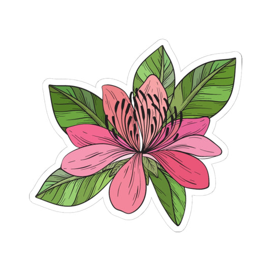 Kiss-Cut Vinyl Decals - Pink flower Printify