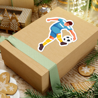Kiss-Cut Stickers - Soccer Player Going to Goal Printify