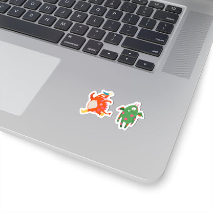 Kiss-Cut Vinyl Decals - Monsters in action Printify