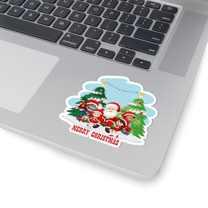 Kiss-Cut Stickers - Super kiddo with santa claus Merry christmas - [[{"value":"Wonderwear Kid"}]]
